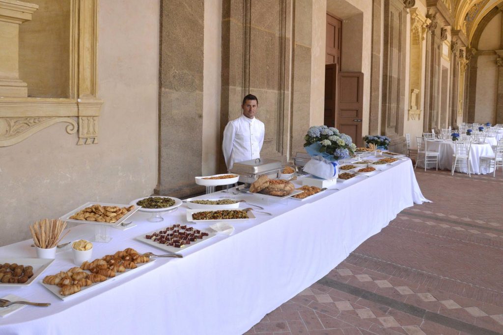 Buffet aziendale in occasione di un Congresso a Villa Mondragone