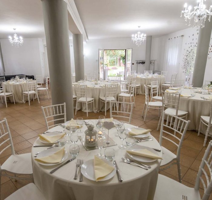 prospettiva della sala allestita per l'evento